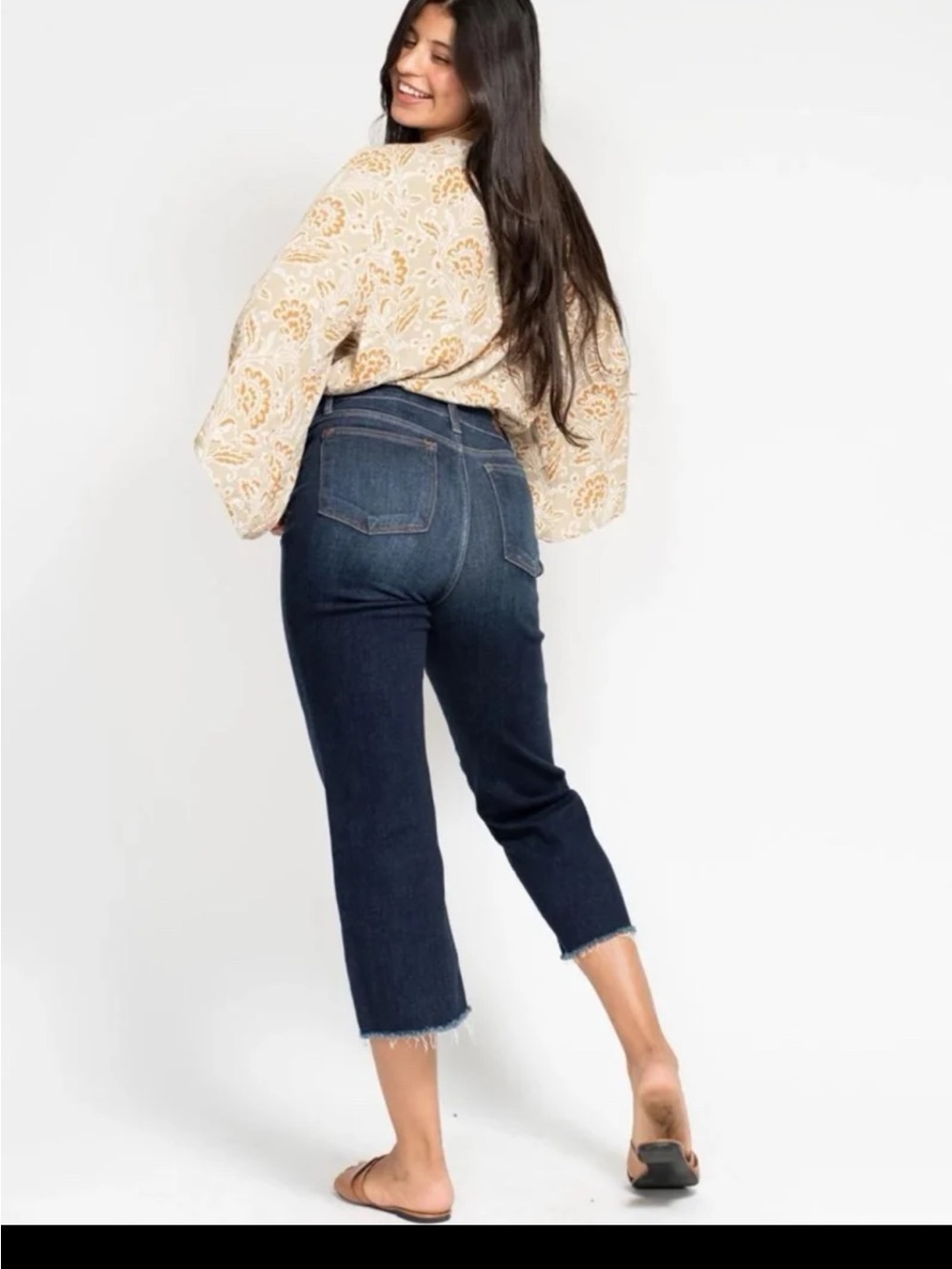 Judy Blue High Waist Wide Leg Crop Denim Jeans 82517 size 9/29 - Picture 5 of 12